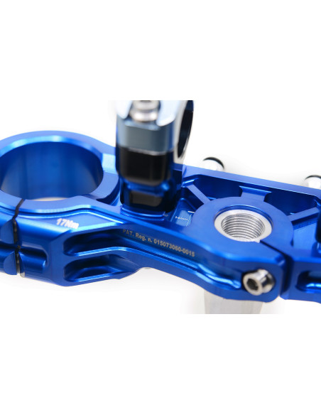 Té de fourche supermotard SM PROJECT - Monobloc taillé anodisé bleu - GAS GAS - HUSQVARNA - KTM - STARK