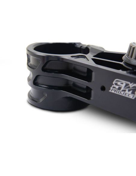 Té de fourche supermotard SM PROJECT - Monobloc taillé anodisé noir - GAS GAS - HUSQVARNA - KTM - STARK