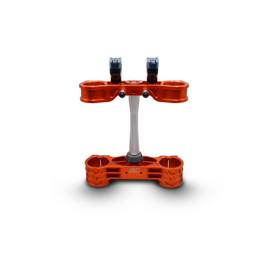 Té de fourche supermotard SM PROJECT - Monobloc taillé anodisé orange - GAS GAS - HUSQVARNA - KTM - STARK