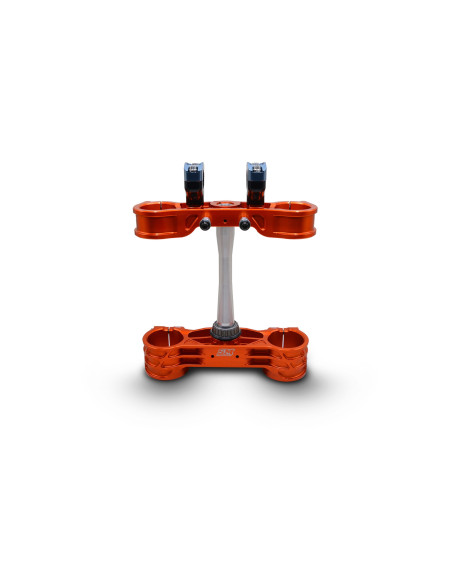 Té de fourche supermotard SM PROJECT - Monobloc taillé anodisé orange - GAS GAS - HUSQVARNA - KTM - STARK