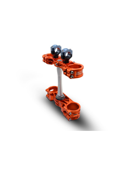 Té de fourche supermotard SM PROJECT - Monobloc taillé anodisé orange - GAS GAS - HUSQVARNA - KTM - STARK