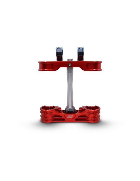 Té de fourche supermotard SM PROJECT - Monobloc taillé anodisé rouge - HONDA