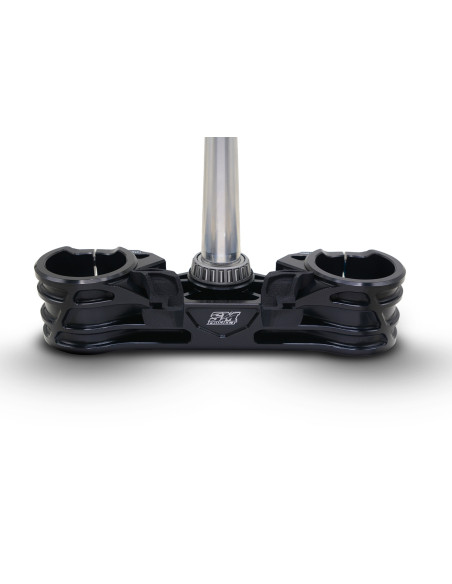 Té de fourche supermotard SM PROJECT - Monobloc taillé anodisé noir - HONDA