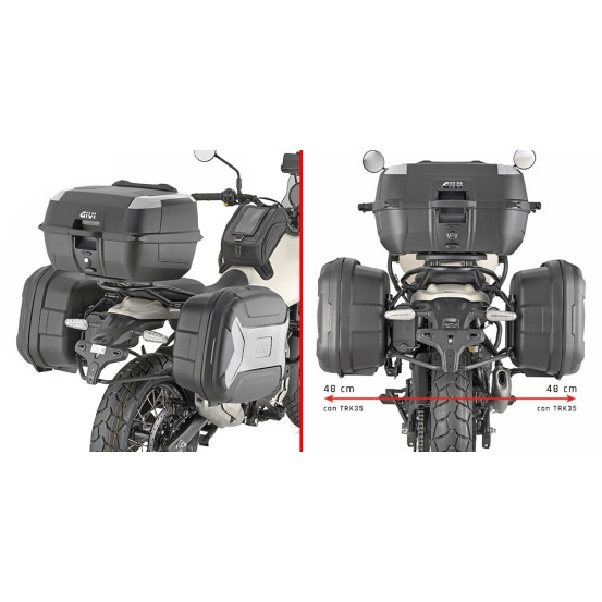 Paire valises Latérales Givi Monokey Trekker evo 35 Litres - Gris
