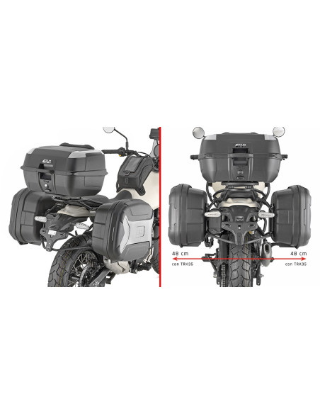 Paire valises Latérales Givi Monokey Trekker evo 35 Litres - Gris