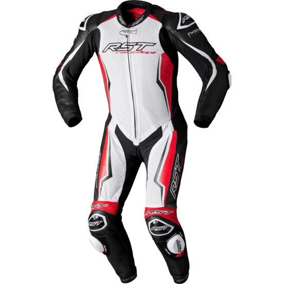 Combinaison cuir RST V4.1 Evo Kangaroo Airbag - Blanc Rouge Noir