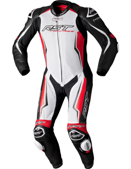 Combinaison cuir RST V4.1 Evo Kangaroo Airbag - Blanc Rouge Noir