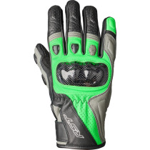 Gants moto cuir RST Stunt III - Noir Gris Vert fluo