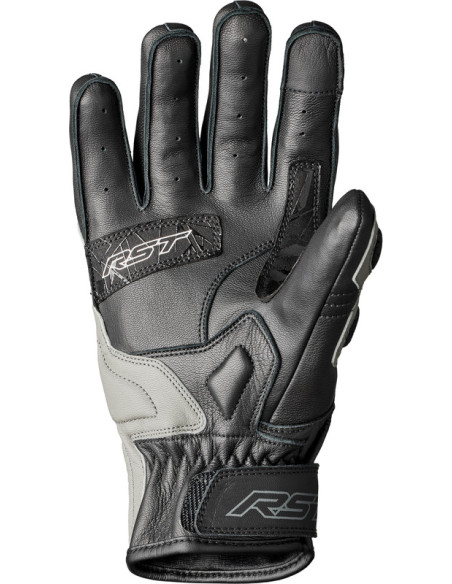Gants moto cuir RST Stunt III - Noir Gris Vert fluo