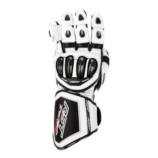 Gants moto cuir femme RST Tractech Evo 4 - Blanc Noir