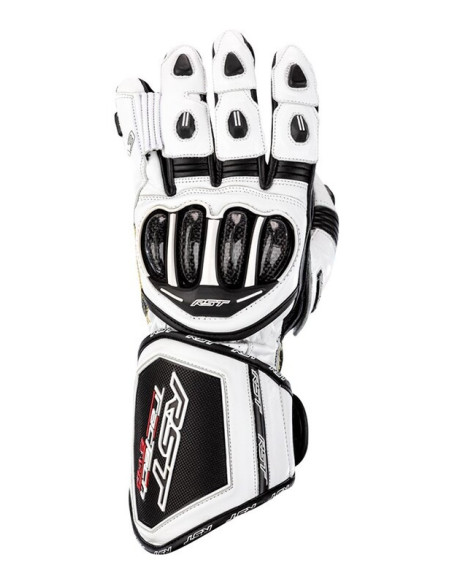 Gants moto cuir femme RST Tractech Evo 4 - Blanc Noir