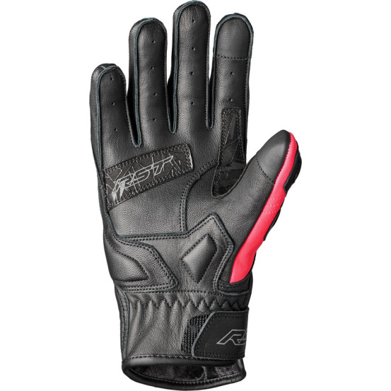 Gants moto cuir femme RST Stunt III - Noir Rose Gris