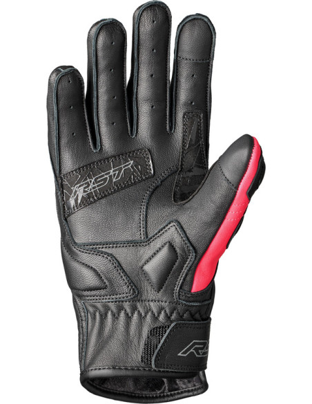 Gants moto cuir femme RST Stunt III - Noir Rose Gris