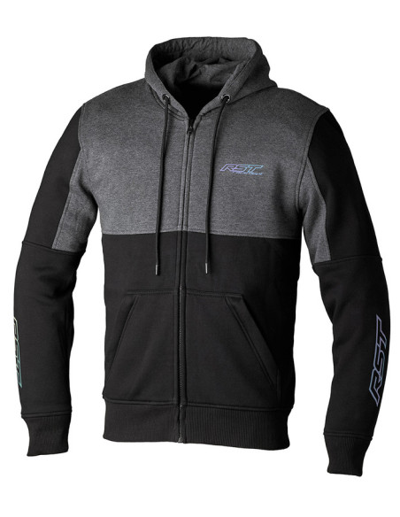 Sweat zippé moto RST RST x Kevlar® Team - Noir Gris
