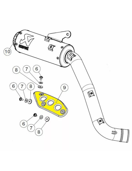 Pare-chaleur AKRAPOVIC P-HSY7R3 - YAMAHA 700 XSR 2016-2020 / 900 XSR 2016-2021