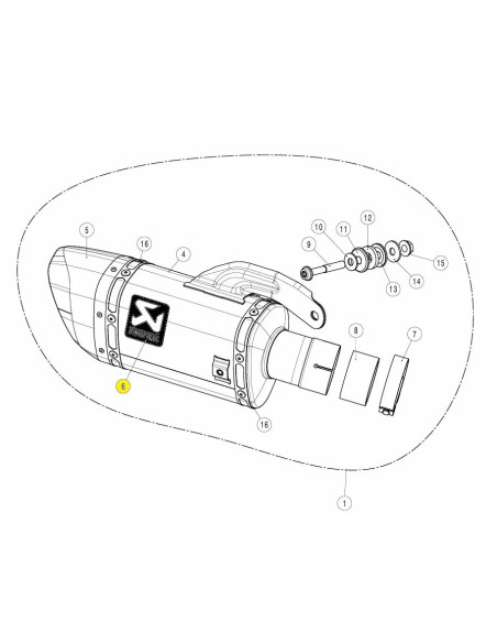 Sticker de silencieux AKRAPOVIC P-VST18AL
