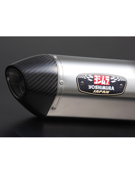 Silencieux YOSHIMURA R-77J - Inox & carbone - SUZUKI 650 SV 2017-2024