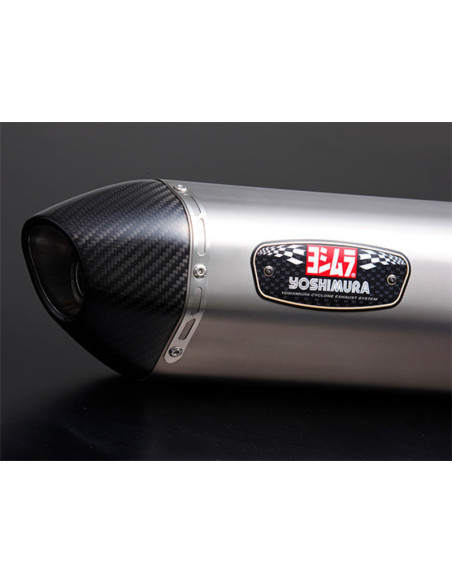 Silencieux YOSHIMURA R-77J - Norme Euro5 - Inox satiné & carbone - Suzuki 800 V-STROM DE 2023-