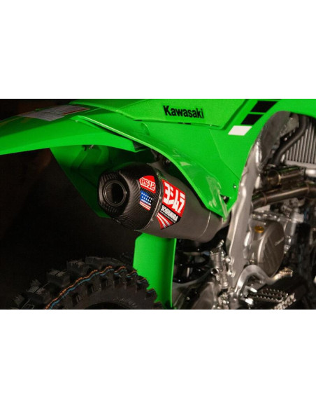 Ligne complète YOSHIMURA RS-12 Signature Series - Inox & carbone - KAWASAKI 250 KXF 2025-
