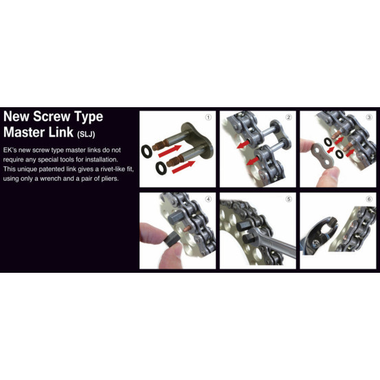 Attache rapide or 520 SRX2 QX-Ring EK CHAIN - Attache à riveter sans outil