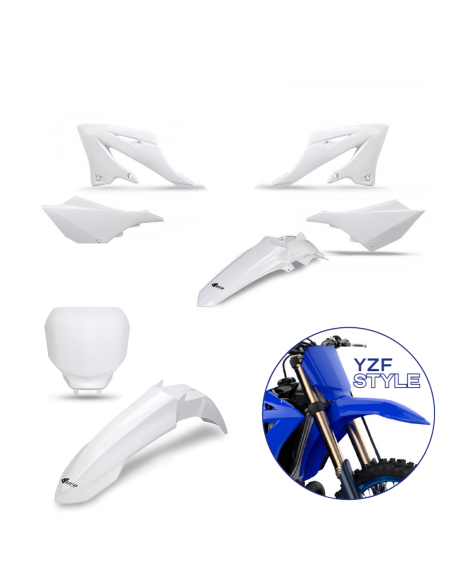 Kit plastiques Restylé YZF - Blanc - UFO Yamaha 125 250 YZ 2022-2025