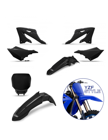 Kit plastiques Restylé YZF - Noir - UFO Yamaha 125 250 YZ 2022-2025