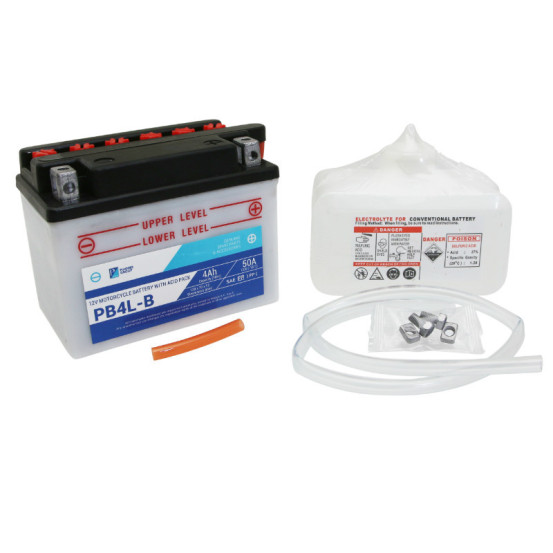 Batterie 12V 4AH PB4L-B avec acide origine Piaggio