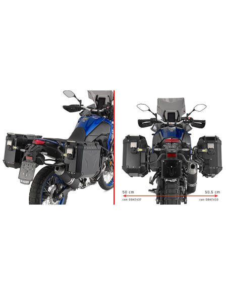 Pack bagagerie complet GIVI YAMAHA 700 Ténéré 2019 - 2024 Trekker Outback Evo Smart - Noir