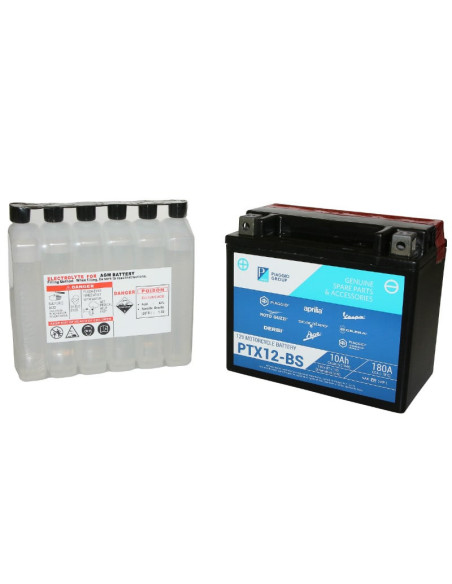Batterie 12V 10 AH btx12-bs origine Piaggio 125 Beverly / Liberty / X7 / X9 / X-Evo / 300 Beverly / X7 / Aprilia 300 SR Max