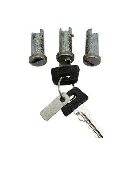 Jeu de clés avec 3 barillets (13 mm) origine Piaggio 50 Typhoon / Zip RST / 125 Skipper / 125 Vespa PX