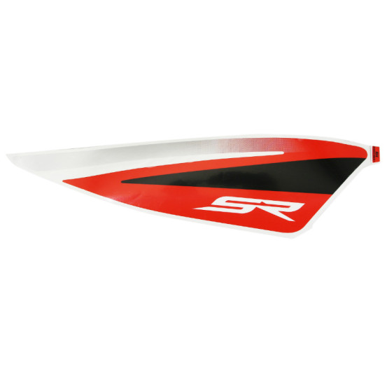Autocollant / sticker / décor aile arrière droite origine Piaggio Aprilia 50 SR Motard après 2018 Blanc 544 / Rouge 885 / a