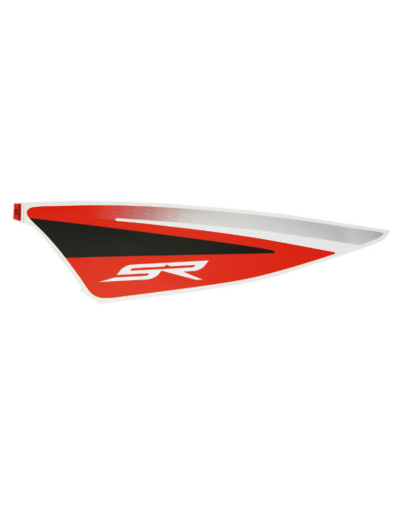 Autocollant / sticker / décor aile arrière gauche origine Piaggio Aprilia 50 SR Motard après 2018 Blanc 544 / Rouge 885 / a