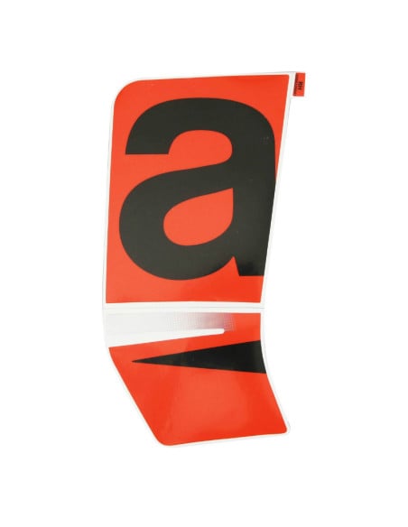 Autocollant / sticker / décor face avant droit origine Piaggio Aprilia 50 SR Motard après 2018 Blanc 544 / Rouge 885 / a