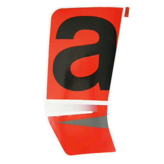 Autocollant / sticker / décor face avant droit origine Piaggio Aprilia 50 SR Motard après 2018 Noir 85 / b