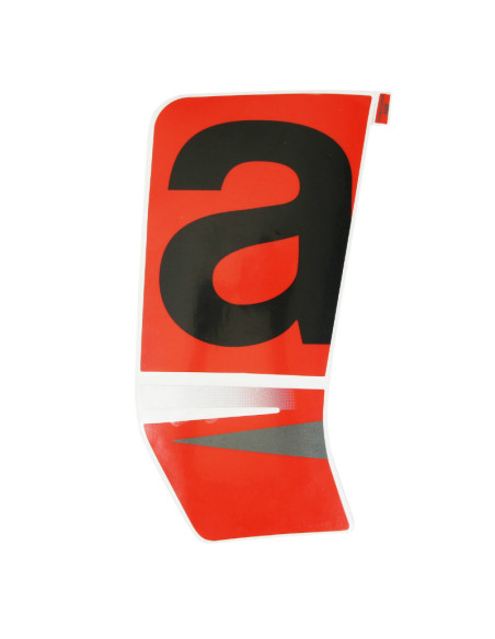 Autocollant / sticker / décor face avant droit origine Piaggio Aprilia 50 SR Motard après 2018 Noir 85 / b