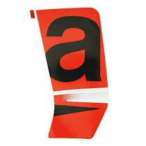 Autocollant / sticker / décor face avant gauche origine Piaggio Aprilia 50 SR Motard après 2018 Blanc 544 / Rouge 85 / a