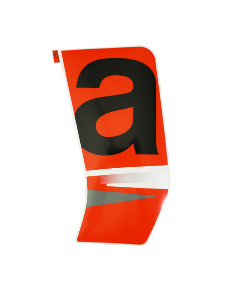 Autocollant / sticker / décor face avant gauche origine Piaggio Aprilia 50 SR Motard après 2018 Noir 85 / b