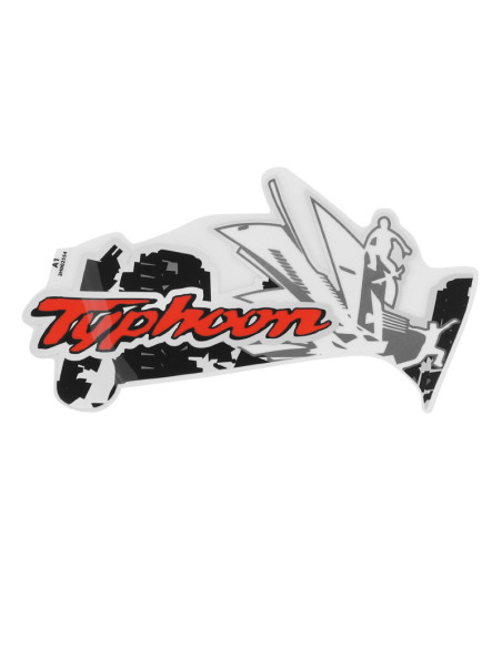 Autocollant / sticker / décor de face avant central origine Piaggio 50 Typhoon après 2018 vehicule Noir 85 / b