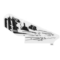 Autocollant / sticker / décor de face avant gauche supérieur origine Piaggio 50 Typhoon après 2018 vehicule Noir 85 / b