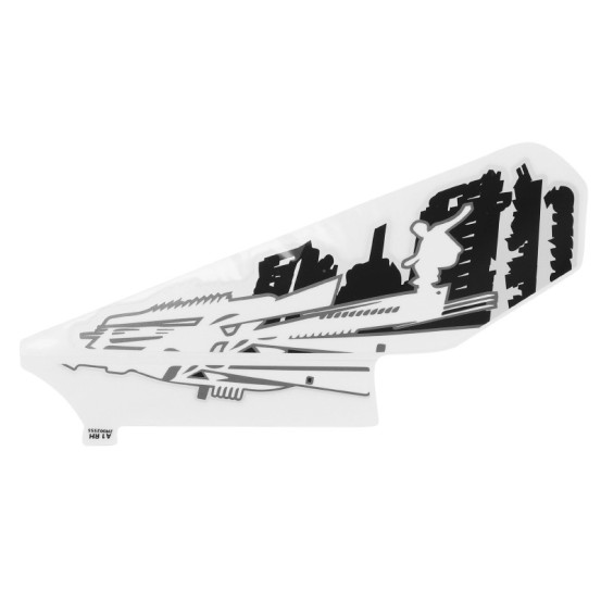 Autocollant / sticker / décor de face avant droit origine Piaggio 50 Typhoon après 2018 vehicule Noir 85 / b