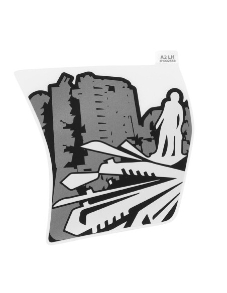 Autocollant / sticker / décor origine Piaggio 50 Typhoon après 2018 vehicules Blanc 544 ou jaune 979 / a