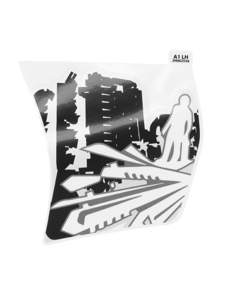 Autocollant / sticker / décor de face gauche inférieur origine Piaggio 50 Typhoon vehicule Noir 85 / b