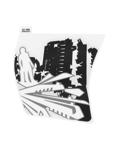 Autocollant / sticker / décor de face droit inférieur origine Piaggio 50 Typhoon vehicule Noir 85 / b