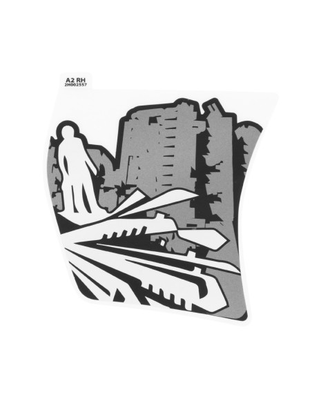 Autocollant / sticker / décor origine Piaggio 50 Typhoon après 2018 vehicules Blanc 544 ou jaune 979 / a