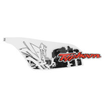 Autocollant / sticker / décor aile arrière gauche origine Piaggio 50 Typhoon après 2018 vehicule Noir 85 / b
