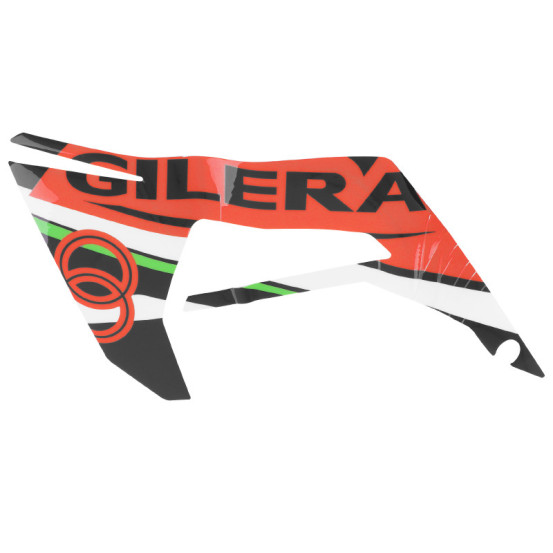 Autocollant / sticker / décor de phare gauche origine Piaggio 50 Gilera SMT / RCR après 2018 Noir / Rouge