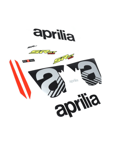 Autocollant / sticker / kit décors origine Aprilia 125 SR GT compact sport jaune après 2021