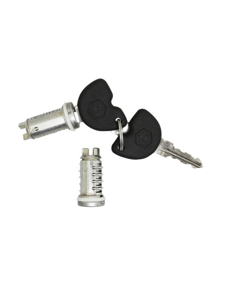 Jeu de clés avec 2 barillets (15 mm) origine Piaggio 50 / 125 Fly / 50 / 125 Liberty / 50 Typhoon / Zip 50