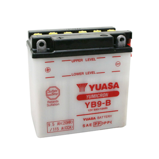 Batterie 12V 9AH YB9-B origine Piaggio 50 / 125 Fly / Liberty / Typhoon / Vespa LX / Gilera 50 / 125 Runner / Aprilia 50 SR H2O