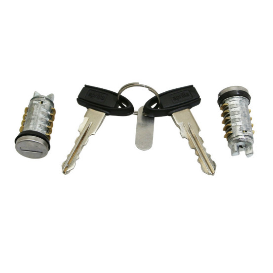 Jeu de clés avec 2 barillets (15 mm) origine Piaggio 50 Typhoon après 2011 / Aprilia 50 SR Motard après 2011 / sport city-one